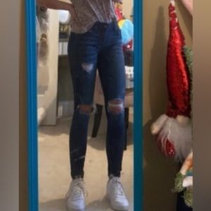 Dear John dark wash ripped skinny jeans